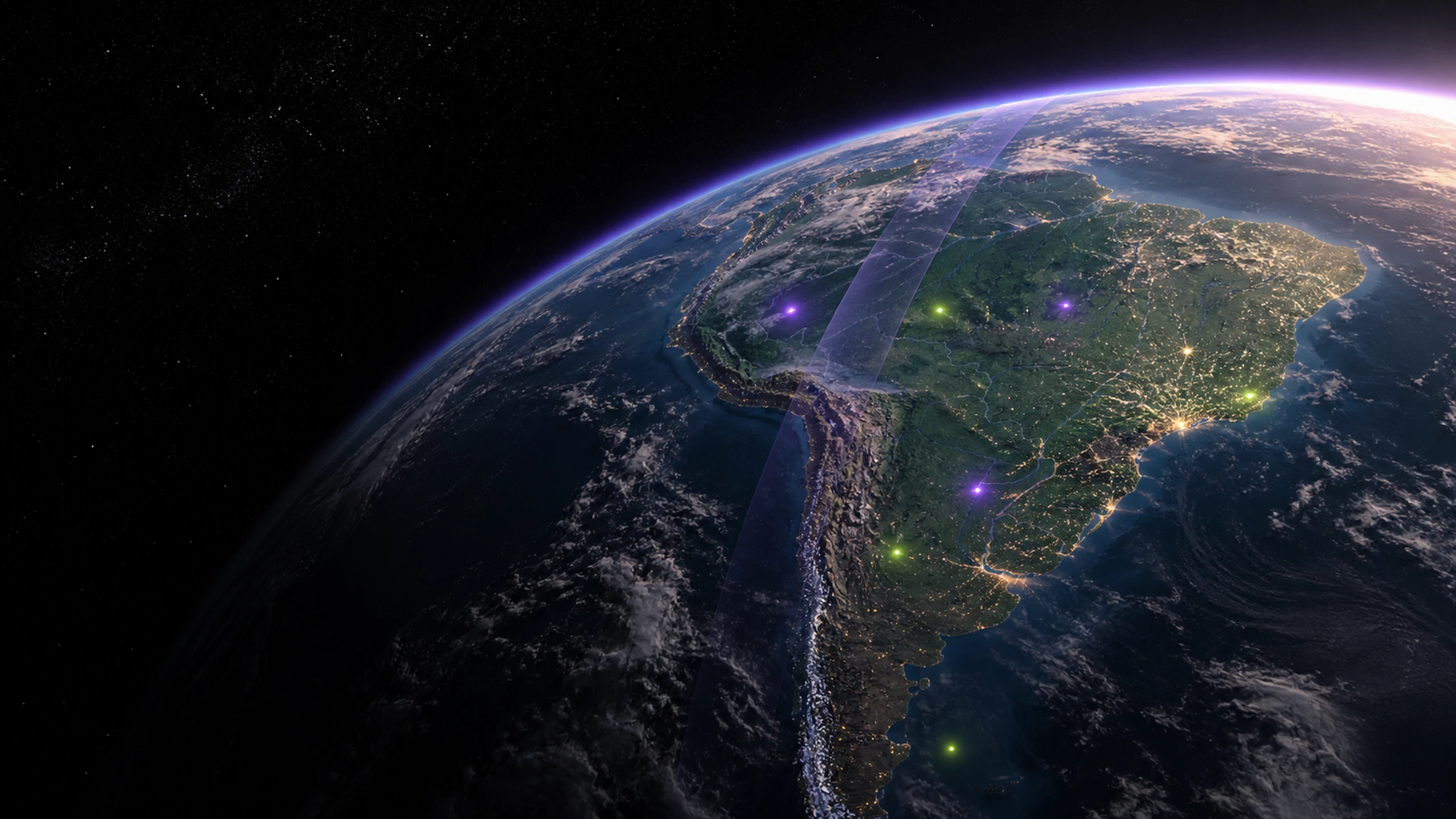 Visualización conceptual de Sudamérica desde el espacio